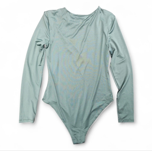 And Now This Sage Green  Crewneck Bodysuit Long Sleeves, Size M - Picture 3 of 4